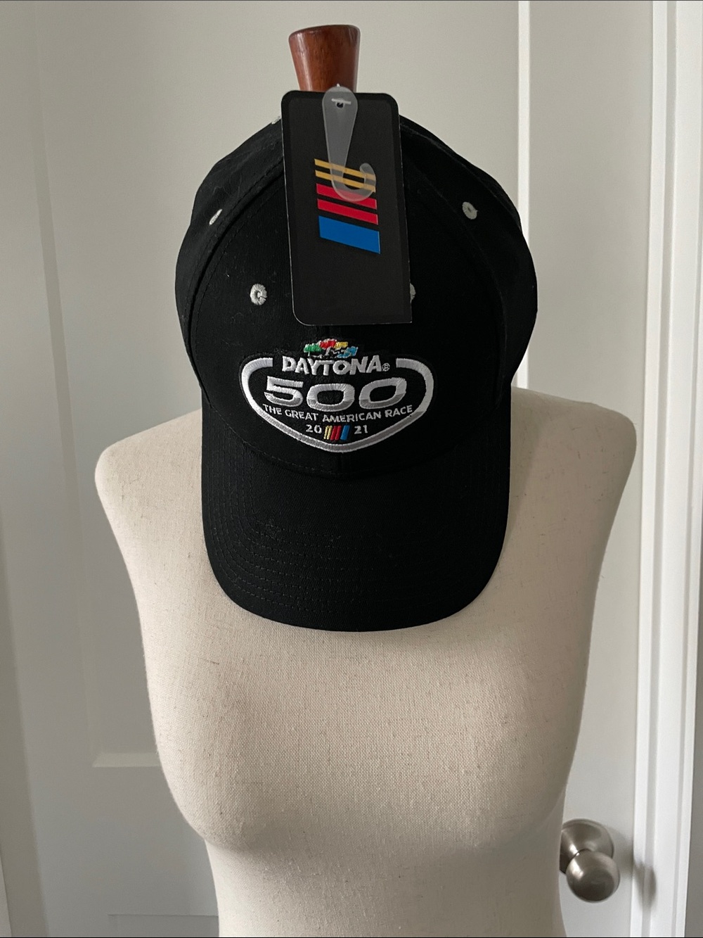 Nascar Black Daytona 500 Embroidered Logo Hat